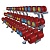 Обрезиненный цветной гантельный ряд «PROFIGYM» от 11 до 61 кг с шагом 2.5 кг