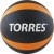 Медбол TORRES 2 кг, арт. AL00222, резина, диаметр 19,5 см, черно-оранжево-белый