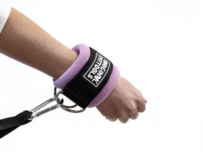 Ремень для тренировки мышц рук регулируемый фиолетовый (D-кольцо) FT-AS03-D-PP